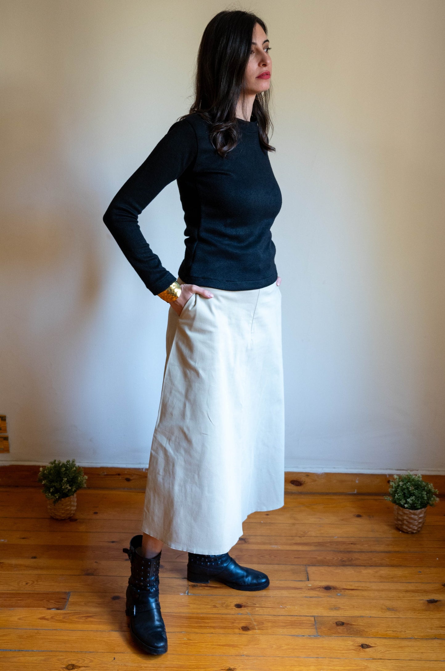 3 in 1 Gabardine Skirt