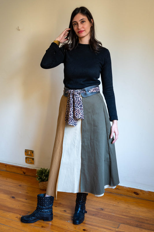 3 in 1 Gabardine Skirt