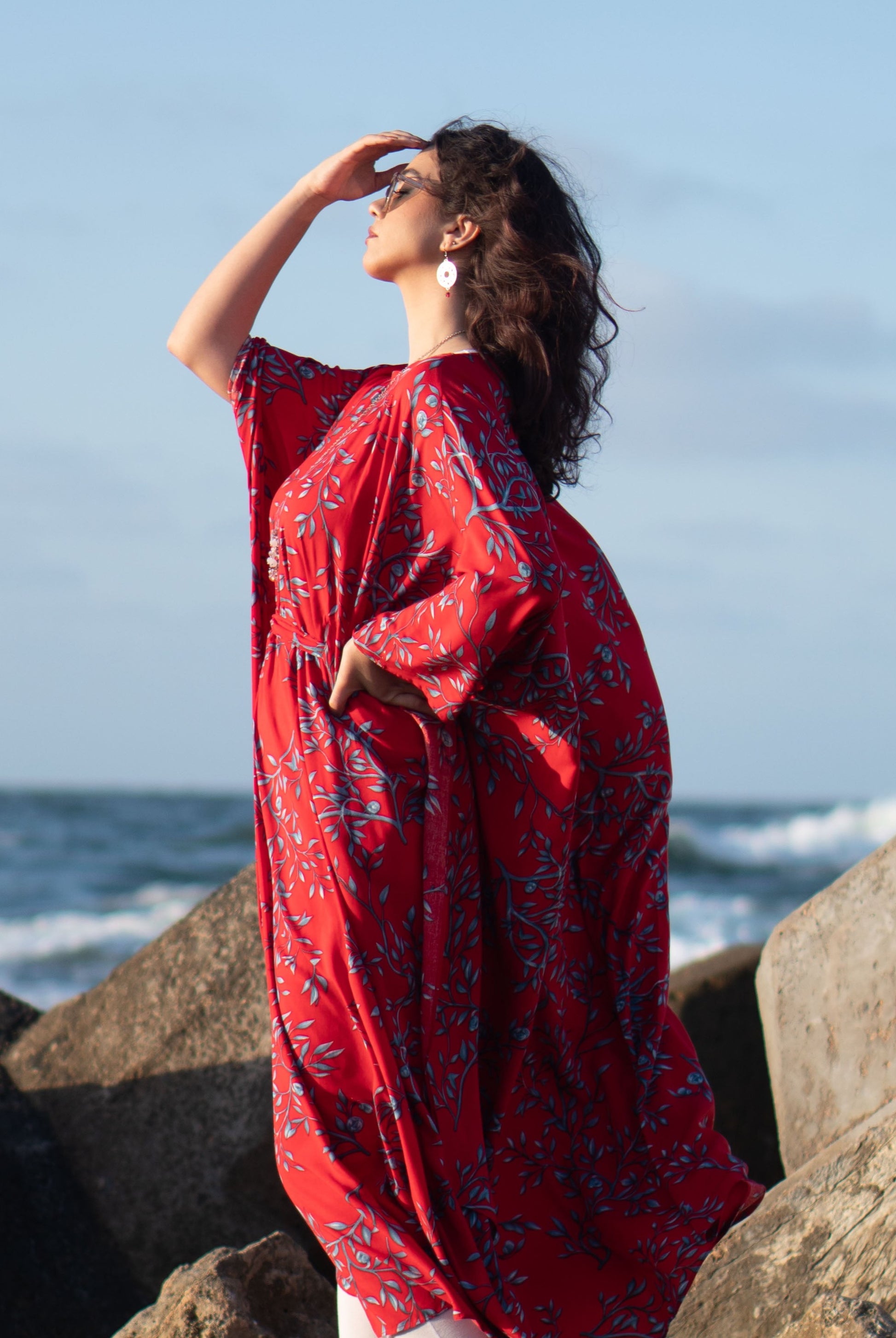 persian red dress Jules Handpainted Persian Floral Cami Dress XS/P