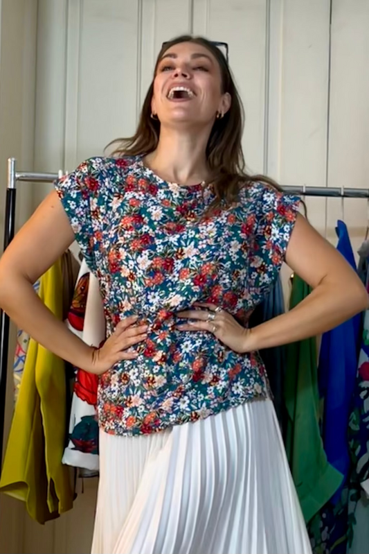 Floral Garden Blouse - Blue