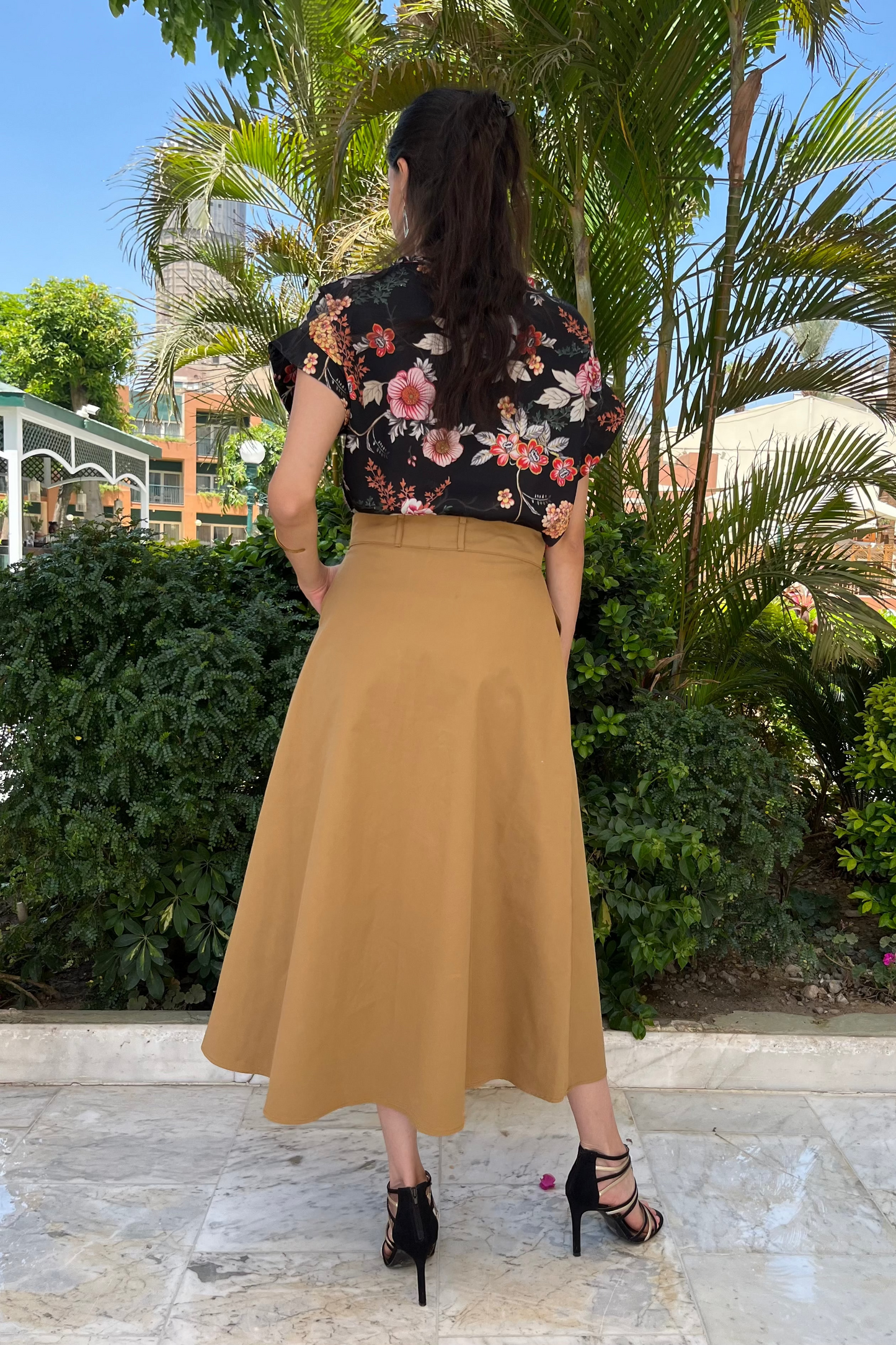 Flared Midi-Skirt