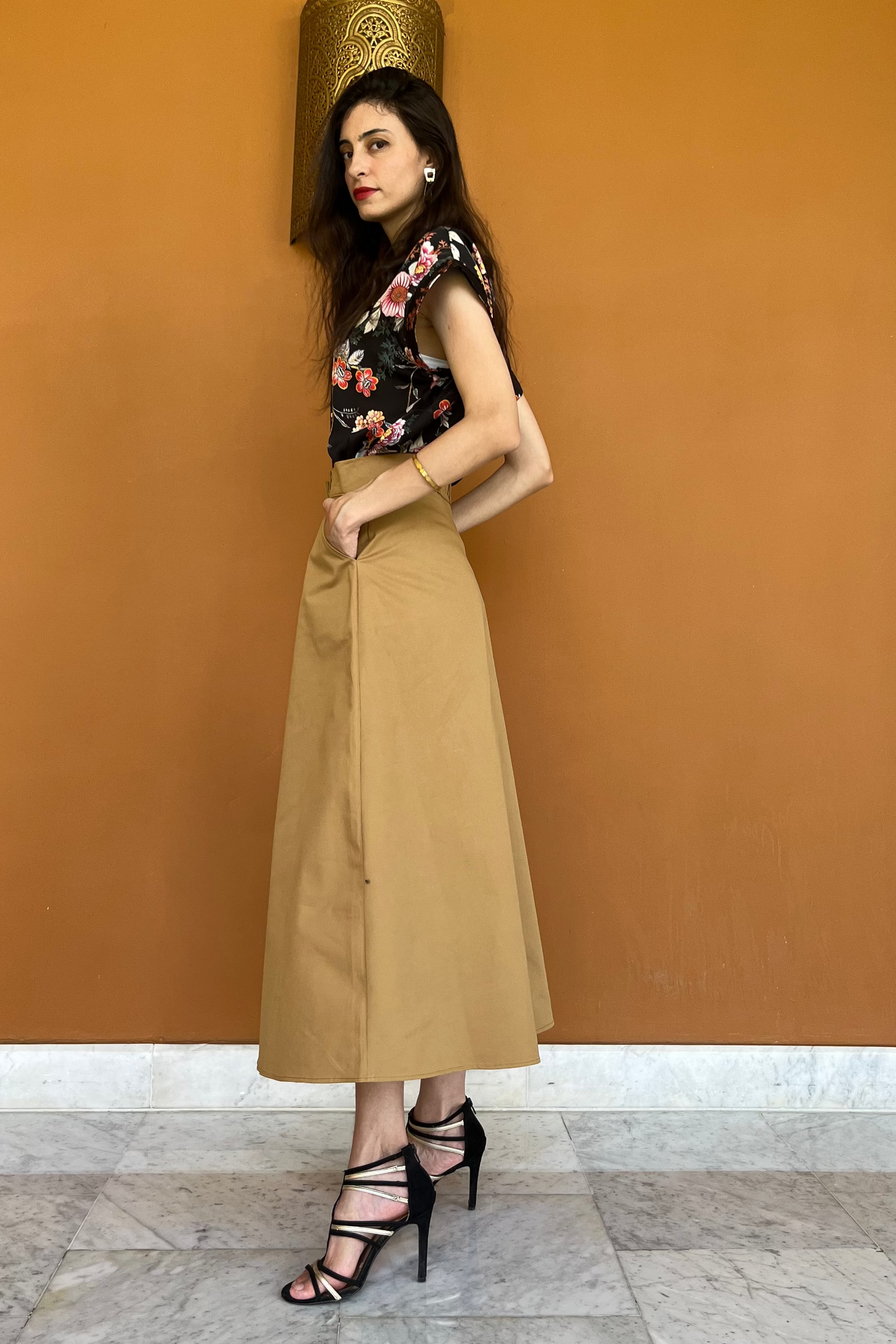 Flared Midi-Skirt