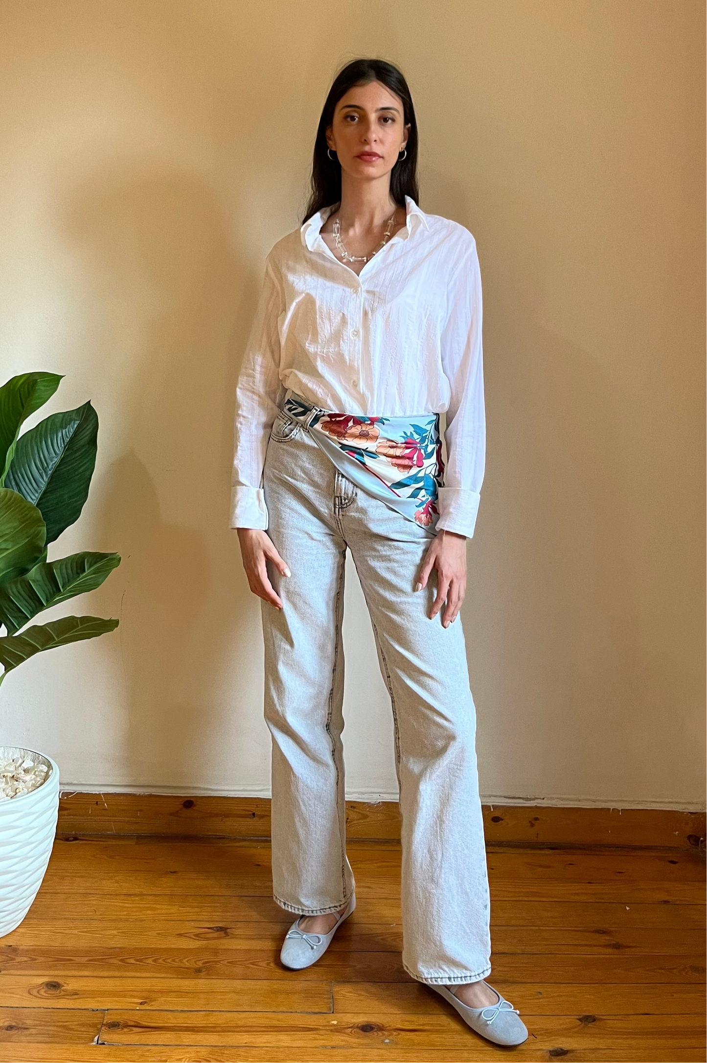 Textured White Shirt
