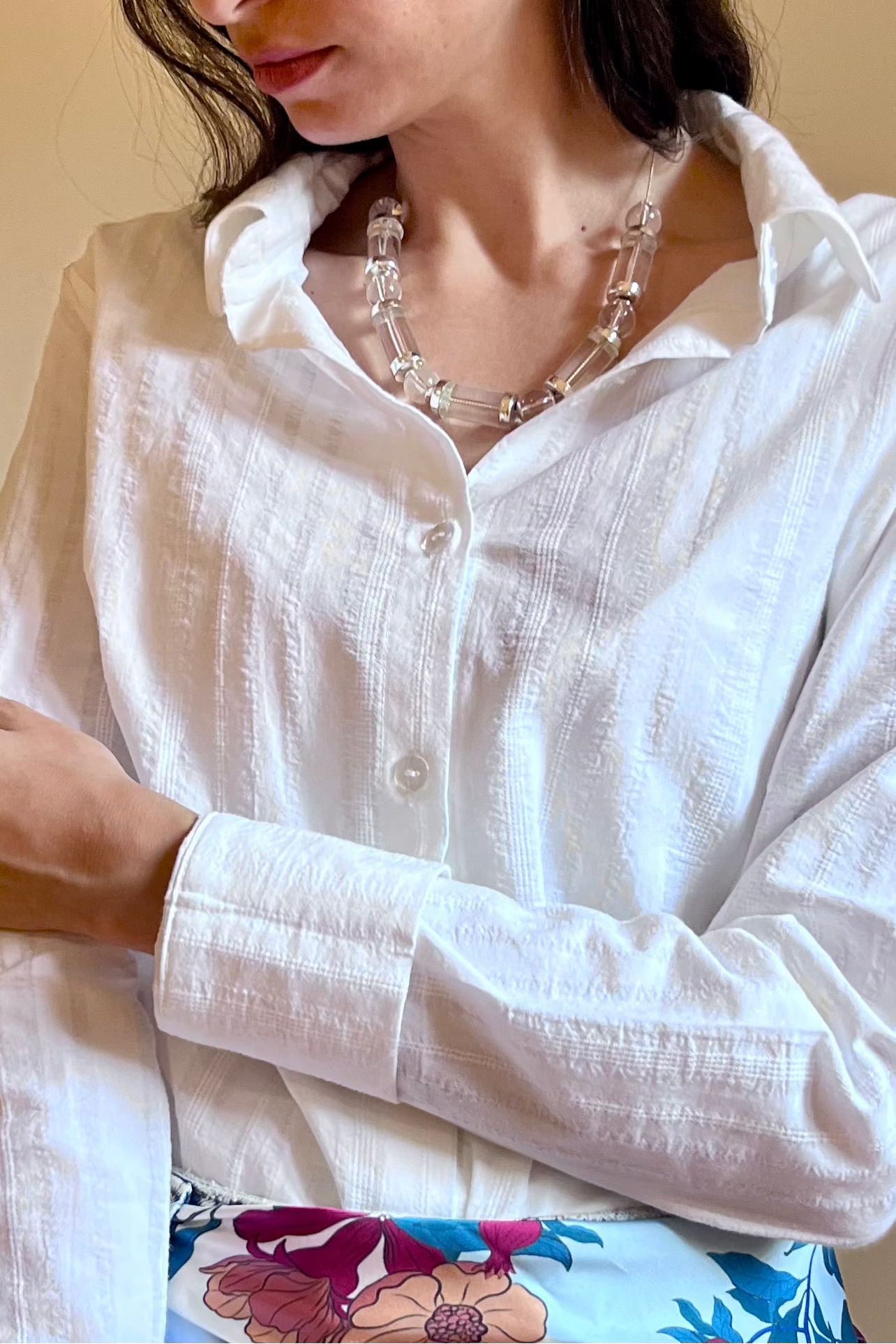 Textured White Shirt