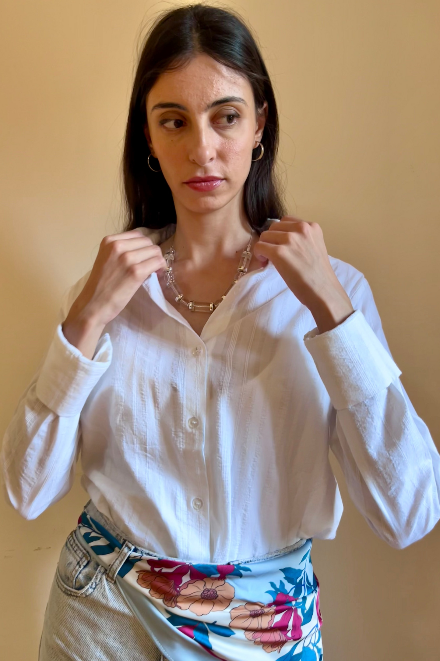 Textured White Shirt