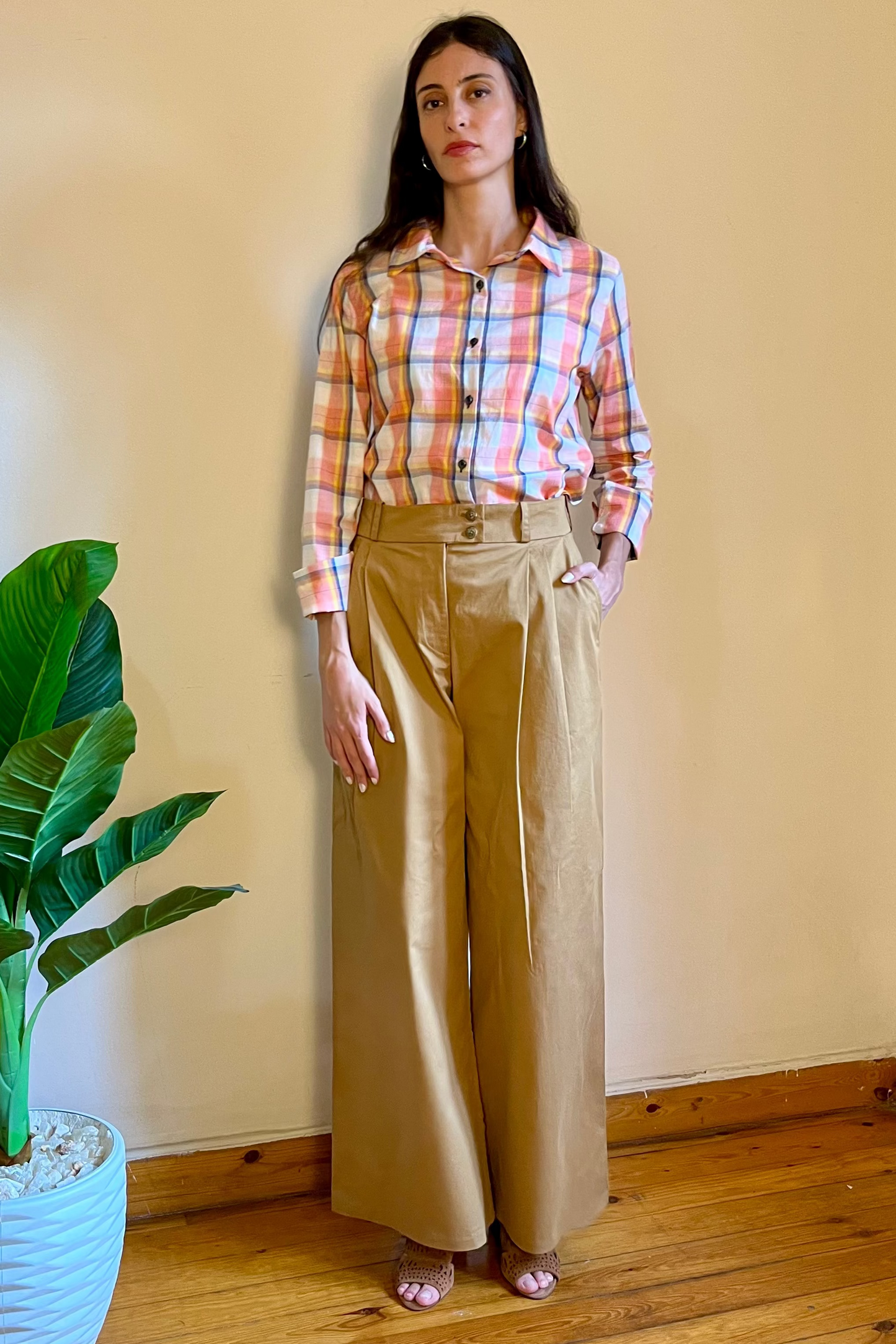 Flared Midi-pants