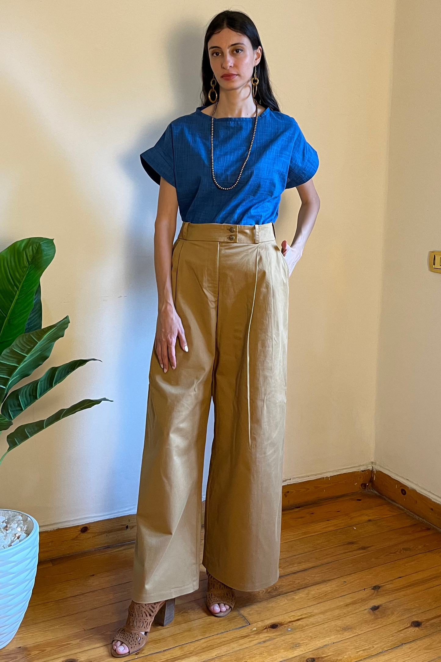 Flared Midi-pants