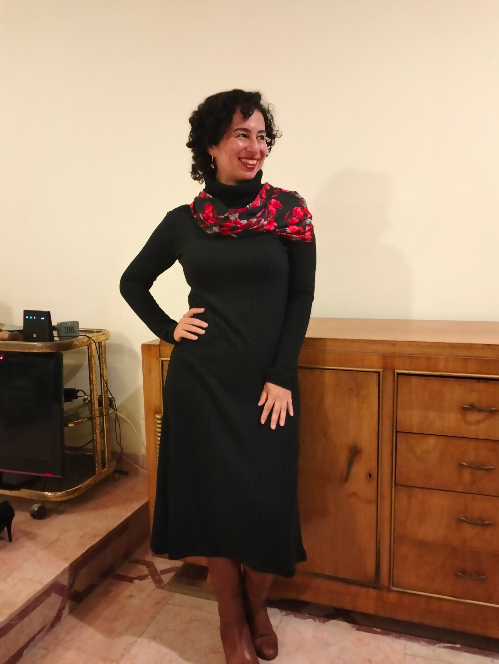 Soft Knit Dress in Black Rommanah Soft Knit Dress in Black Rommanah