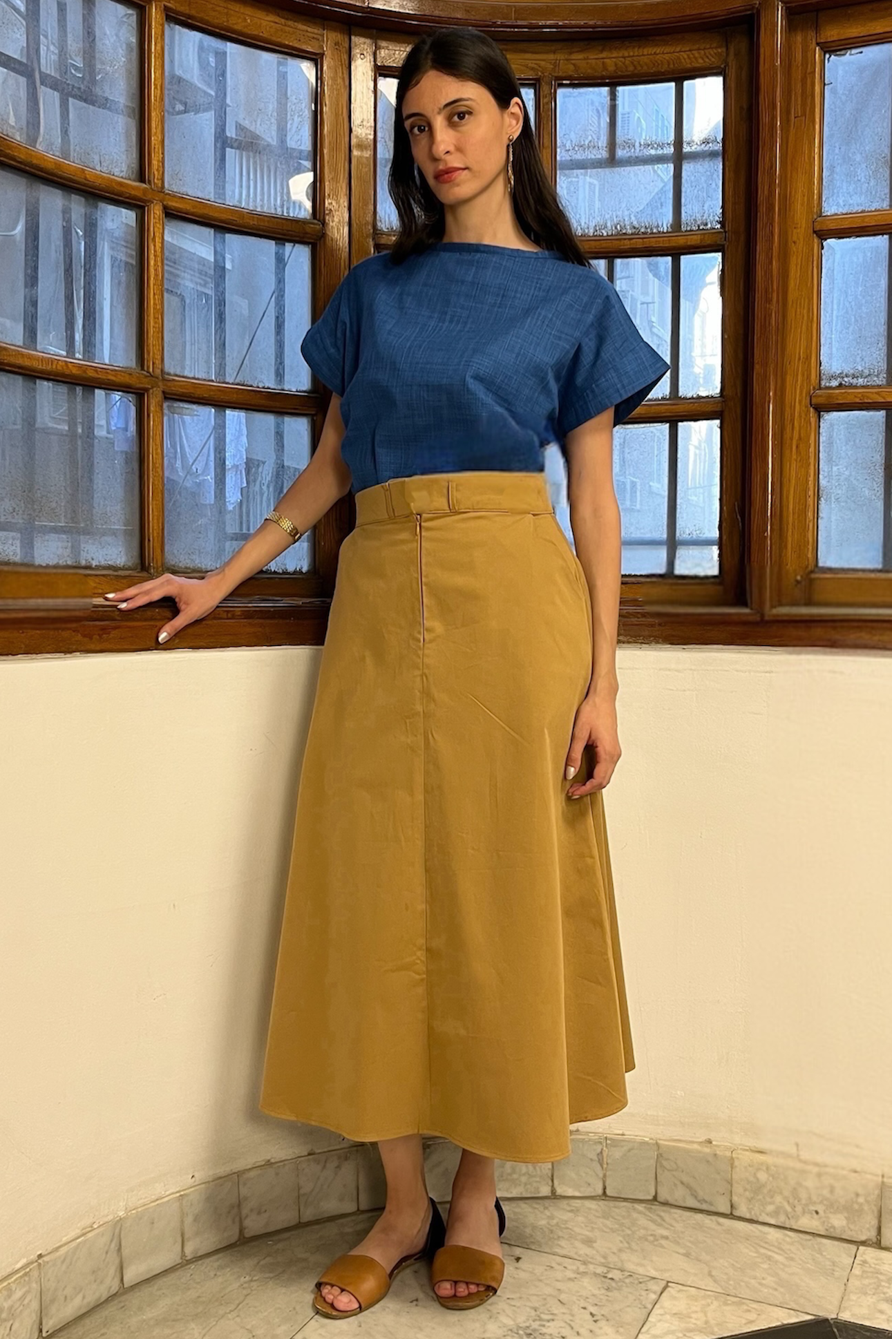 Flared Midi-Skirt