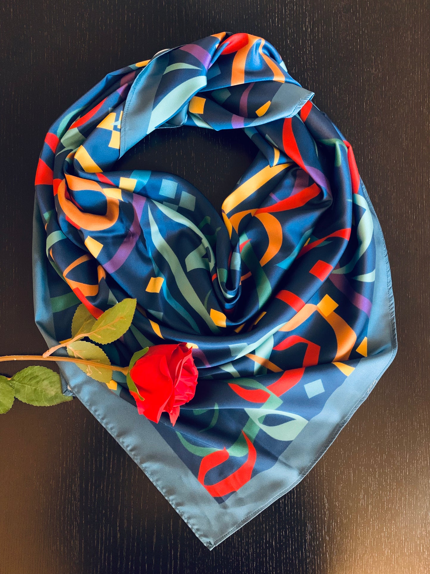 Calligraphy Scarf In blue