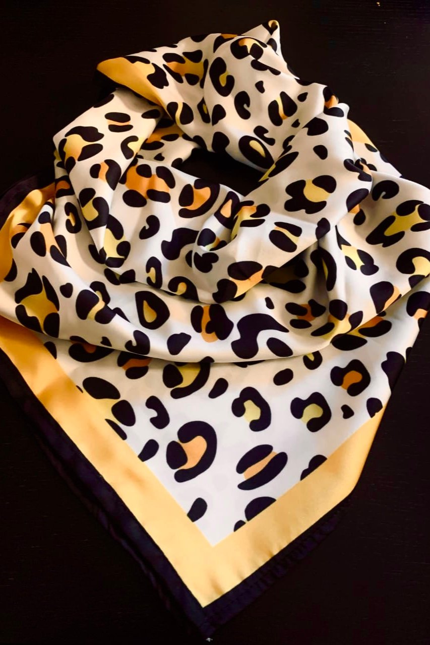 Leopard Satin Scarf