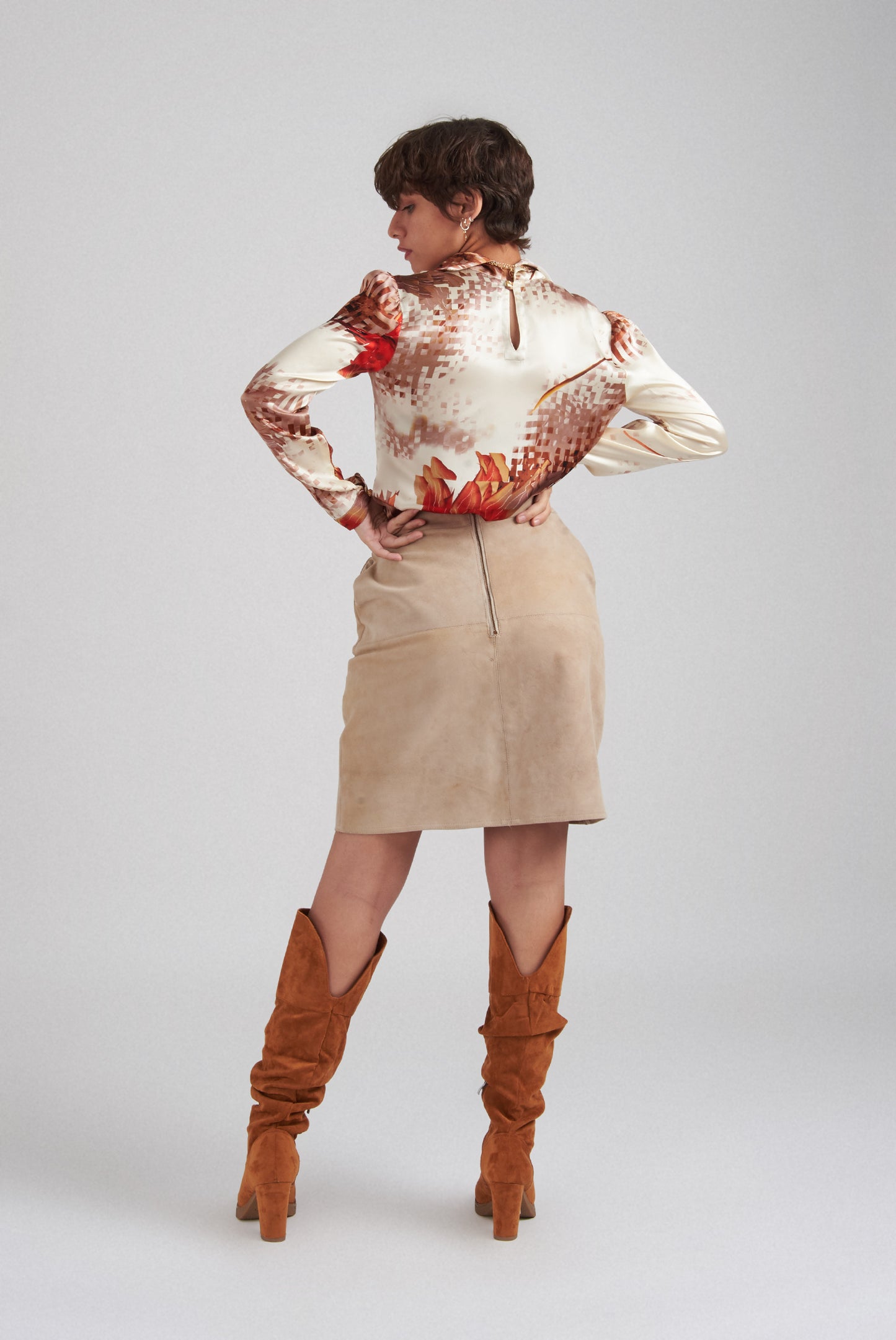 Rommanita Silk Blouse in Beige