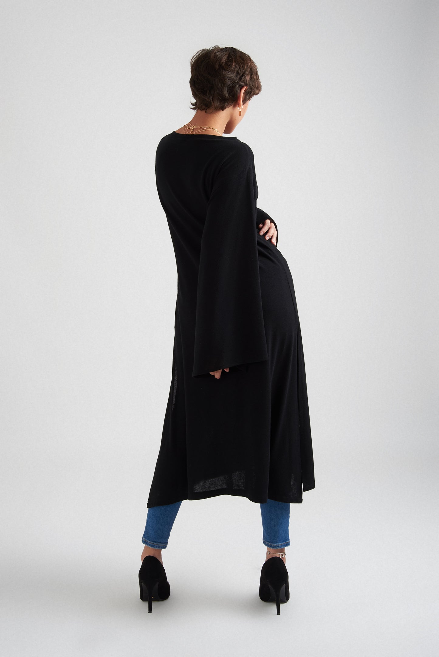 Jersey Overlap Dress in Black