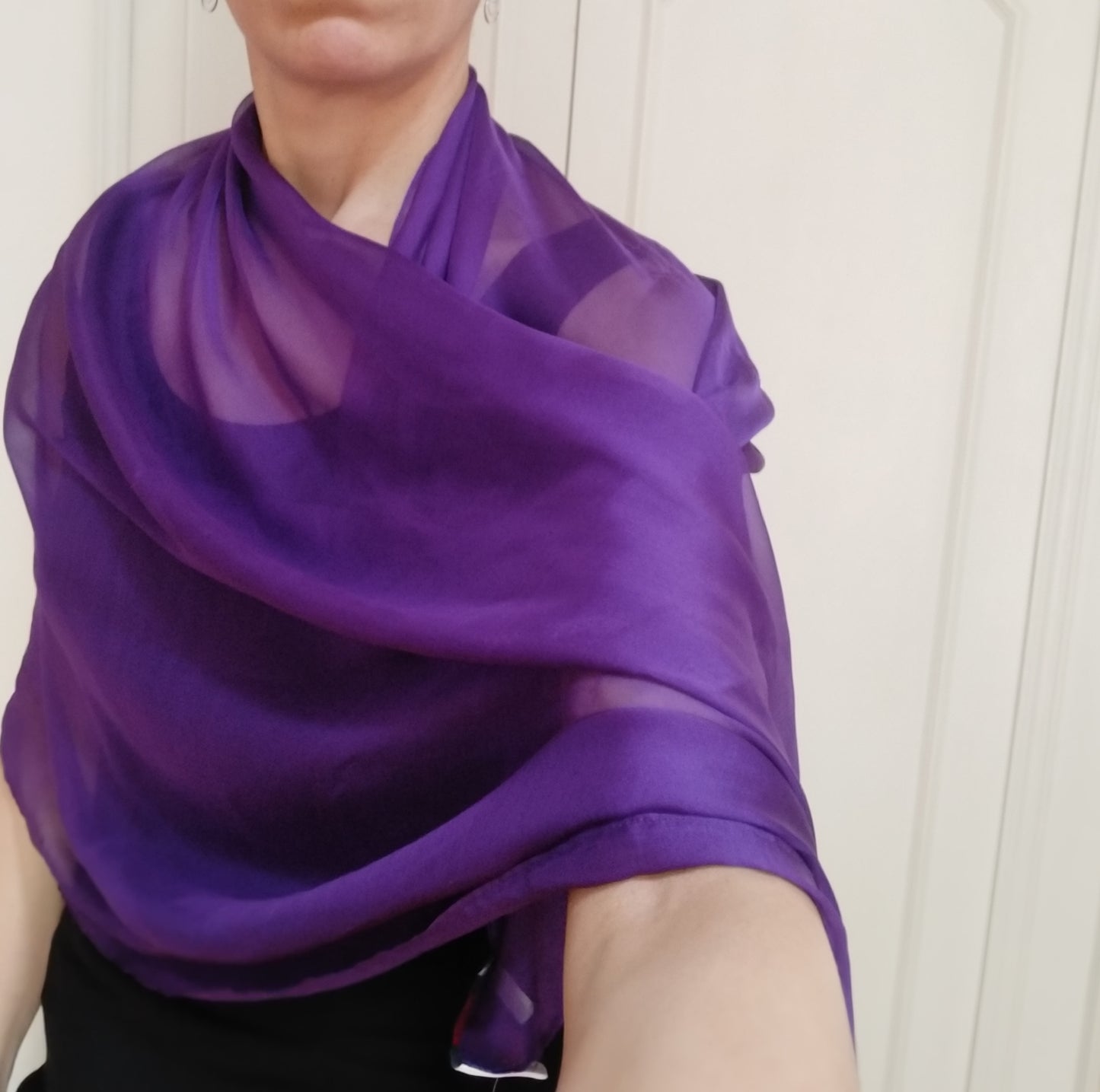 Purple Silk Chiffon Scarf