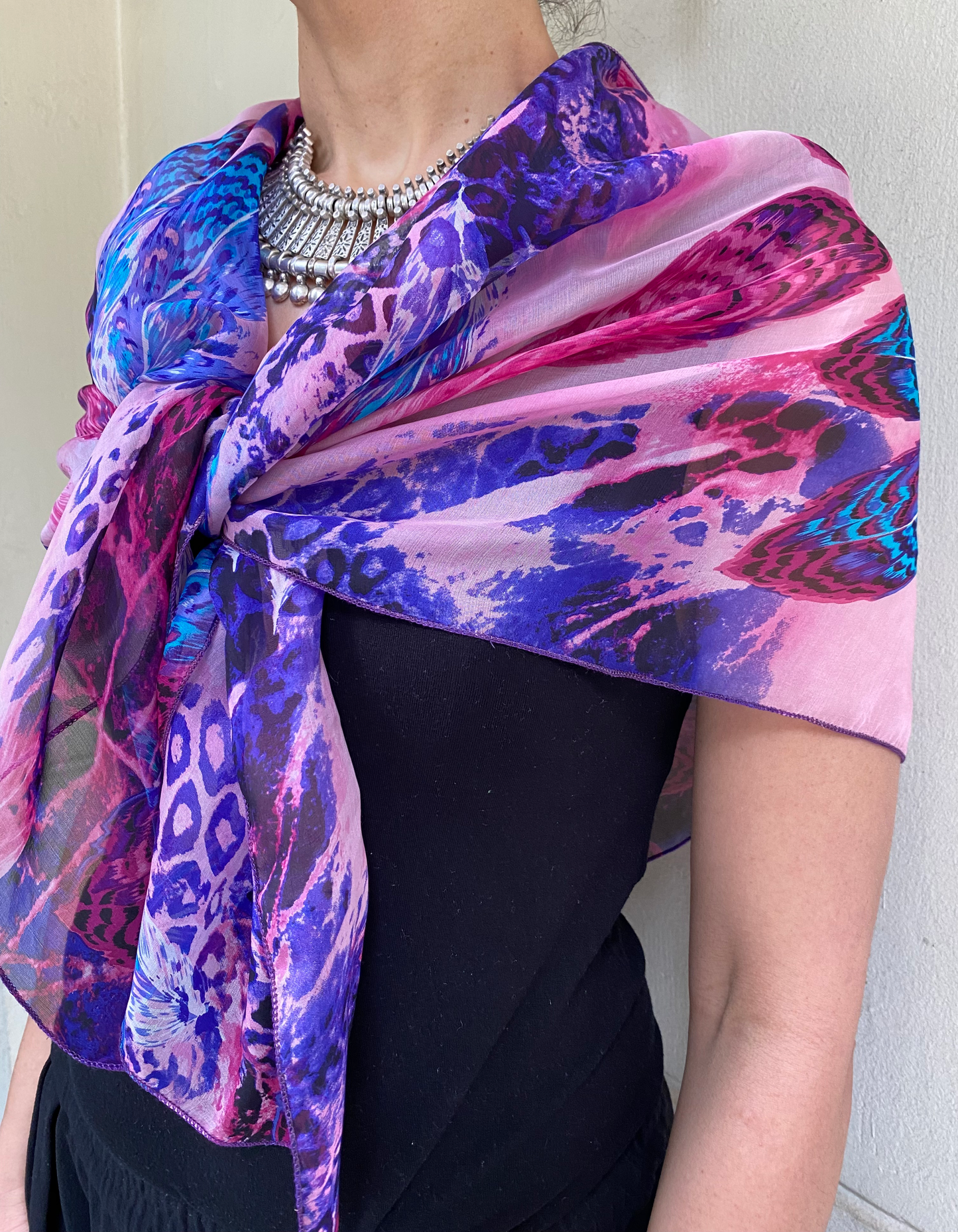 Butterfly Silk Chiffon Scarf