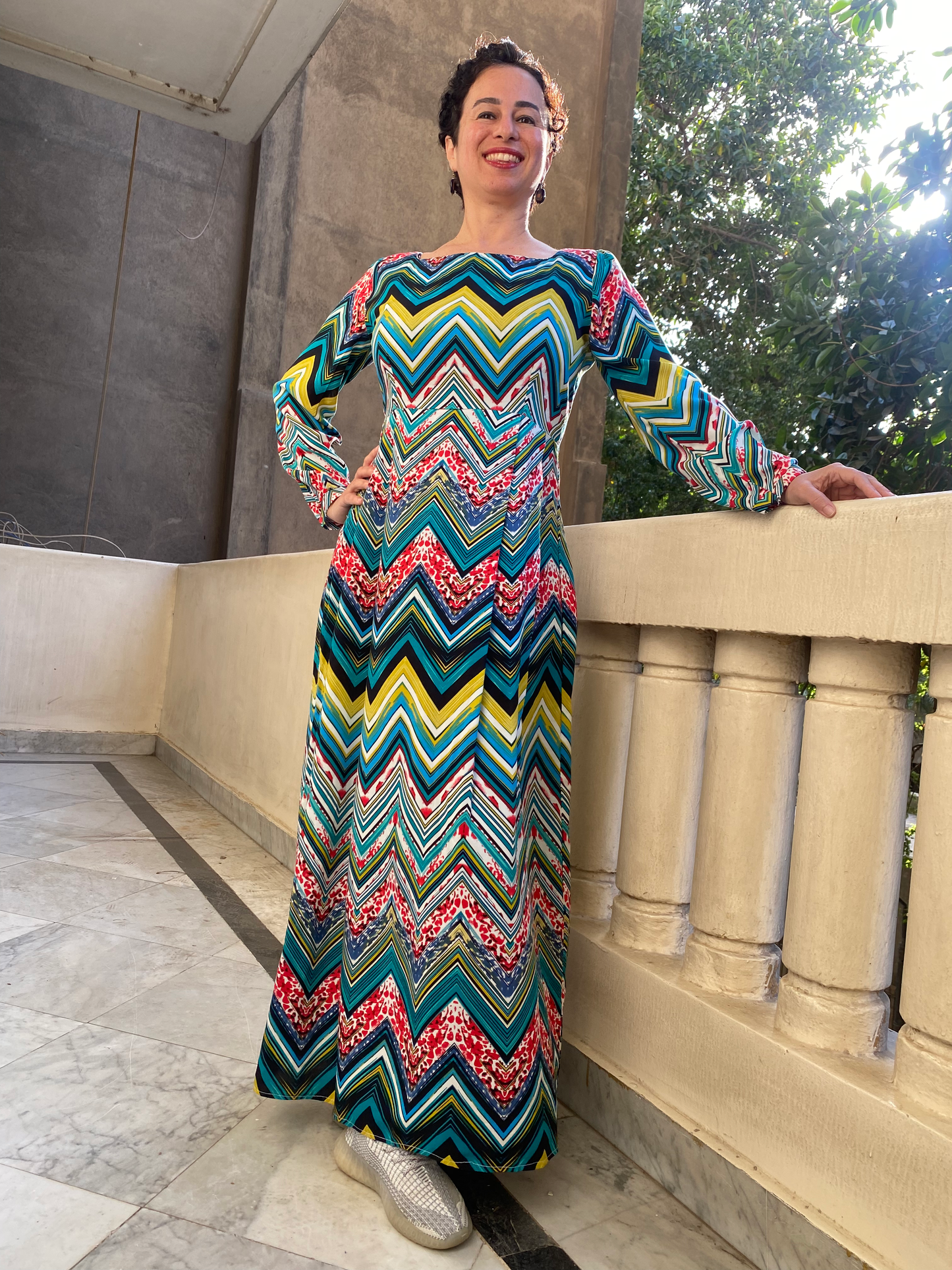 Maxi Chevron Dress