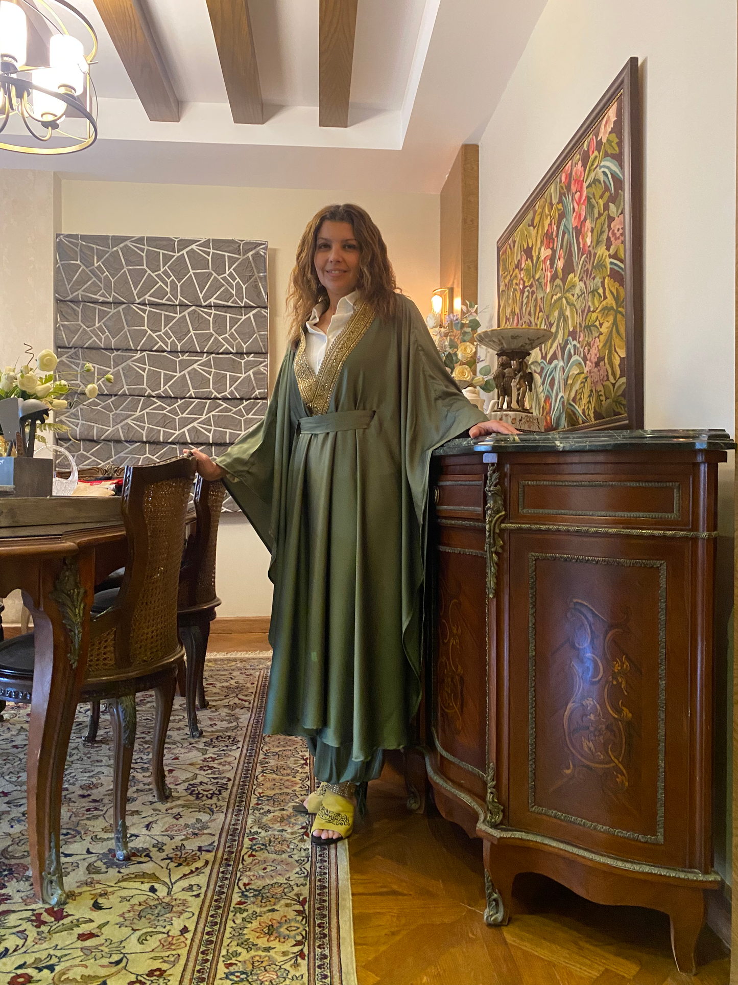 Arabian Kaftan in Pistachio