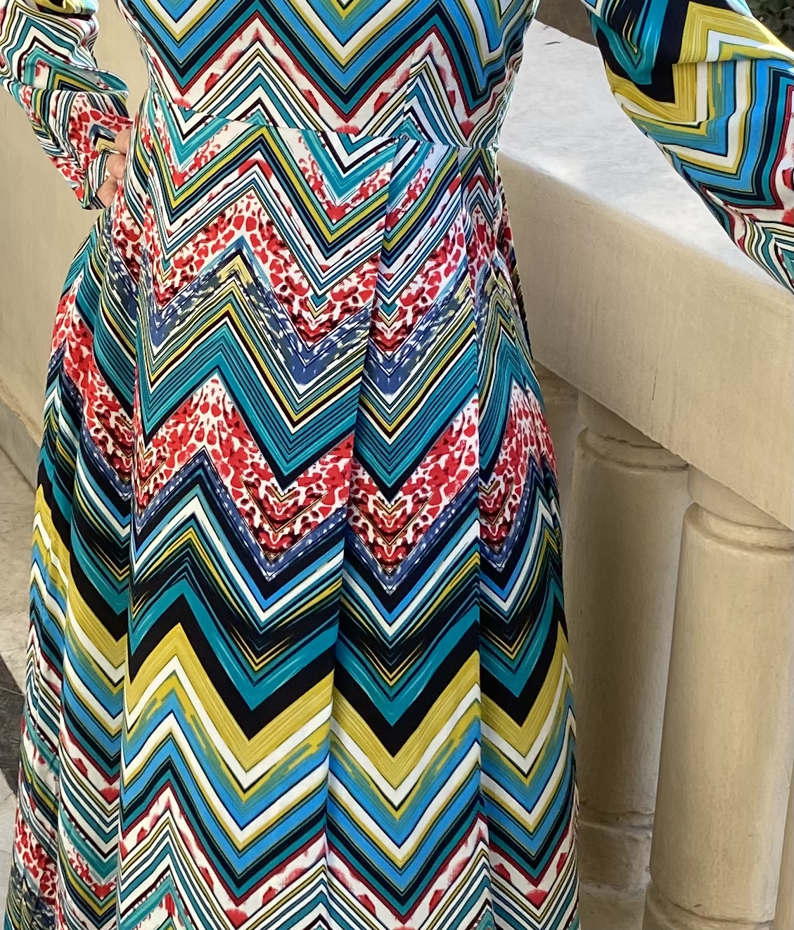 Maxi Chevron Dress